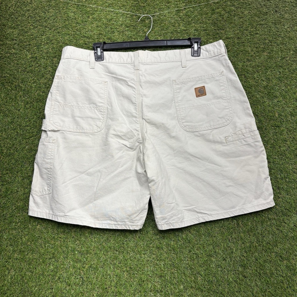 Carhartt Carpenter Shorts Mens 42 Canvas Workwear Original Fit Khaki B144 PUT